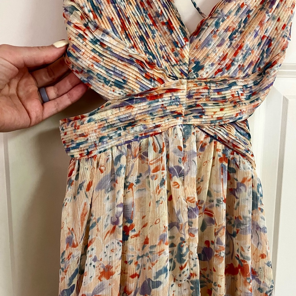 ASTR The Label Primrose Floral Strappy Back Maxi Peach Dress - Picture 8 of 9